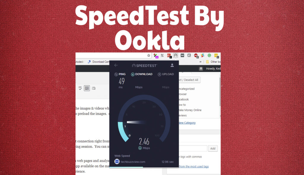 Chrome extensions Speed Test Ookla